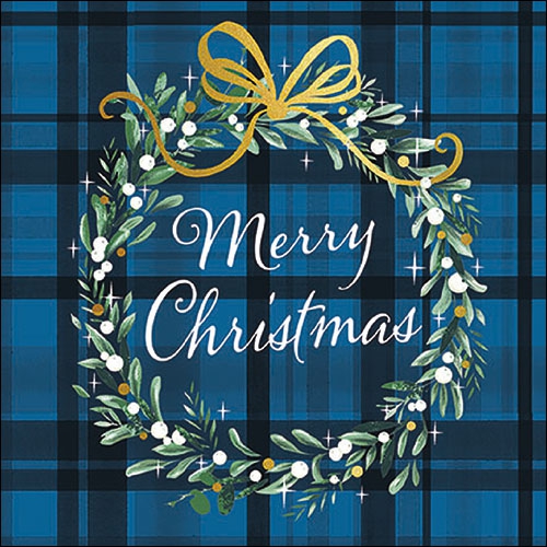 Servietten 33x33 cm - Christmas Plaid Blue 