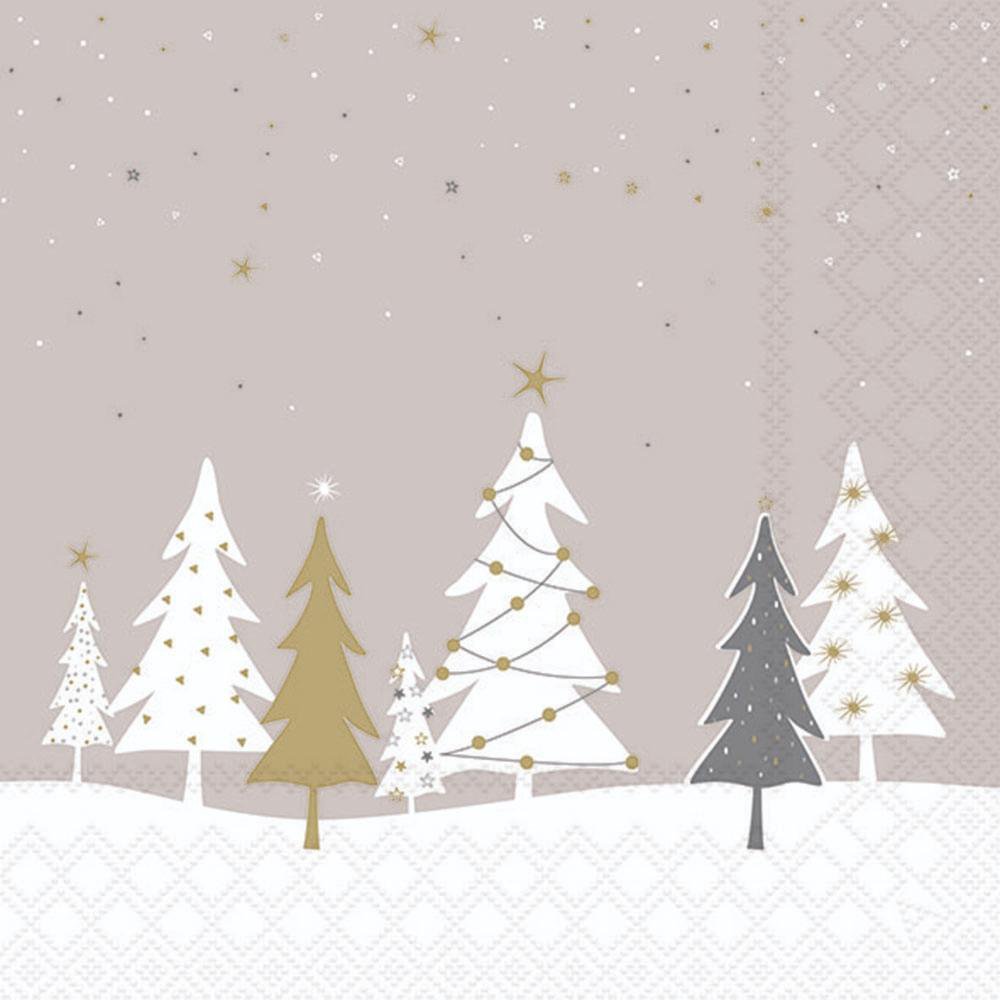 餐巾33x33厘米 - Midnight Trees Grey 