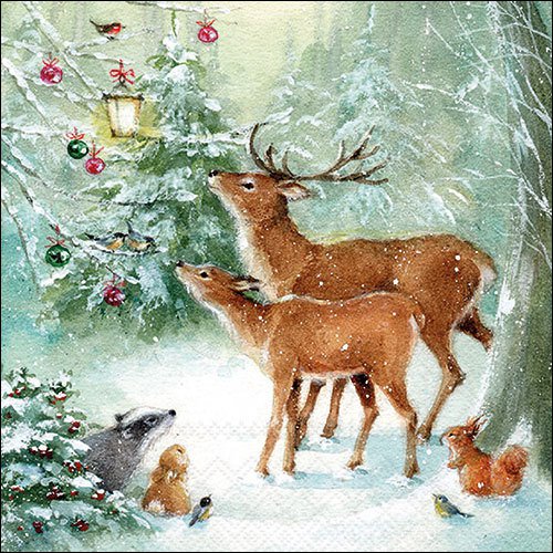 Servietten 33x33 cm - Forest celebration, 