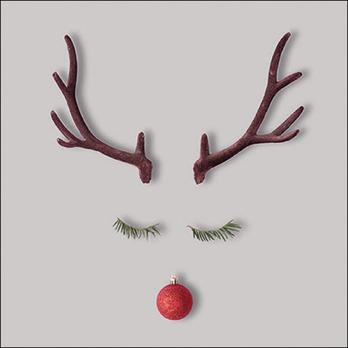 Serwetki 33x33 cm - Christmas Reindeer Grey 