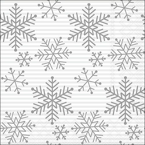 Cocktail Napkins - Silver Snowflakes - 20 ct.