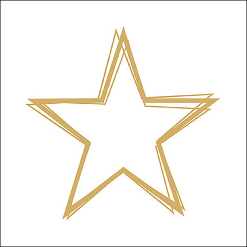 Servilletas 33x33 cm - Star Outline Gold 