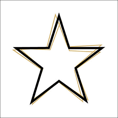 Servilletas 33x33 cm - Star Outline Black/Gold 