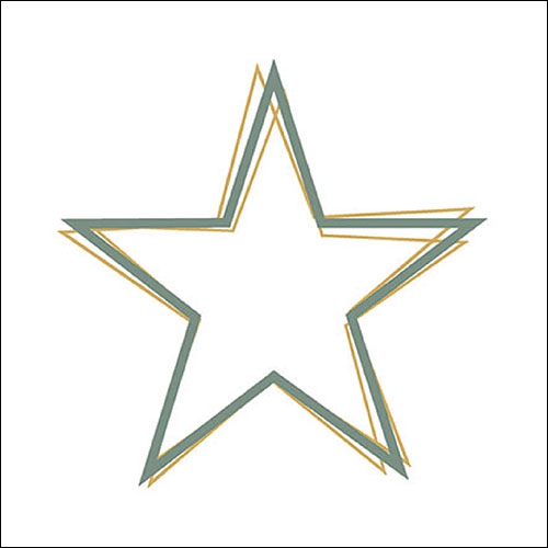 Tovaglioli 33x33 cm - Star Outline Green/Gold 