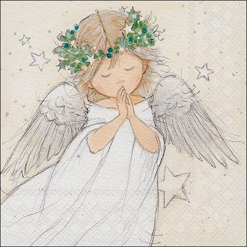 Servietten 33x33 cm - Praying angel, 