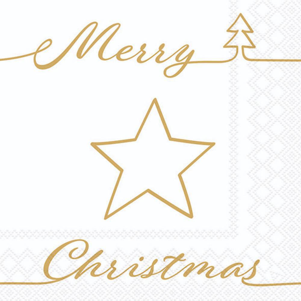 Servilletas 33x33 cm - Christmas star gold