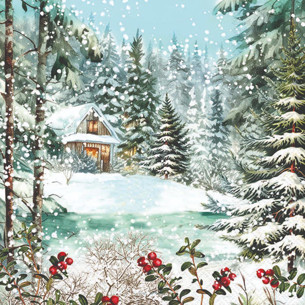 Serwetki 33x33 cm - Cabin in the woods