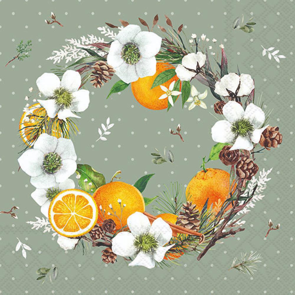 Servilletas 33x33 cm - Helleborus and oranges