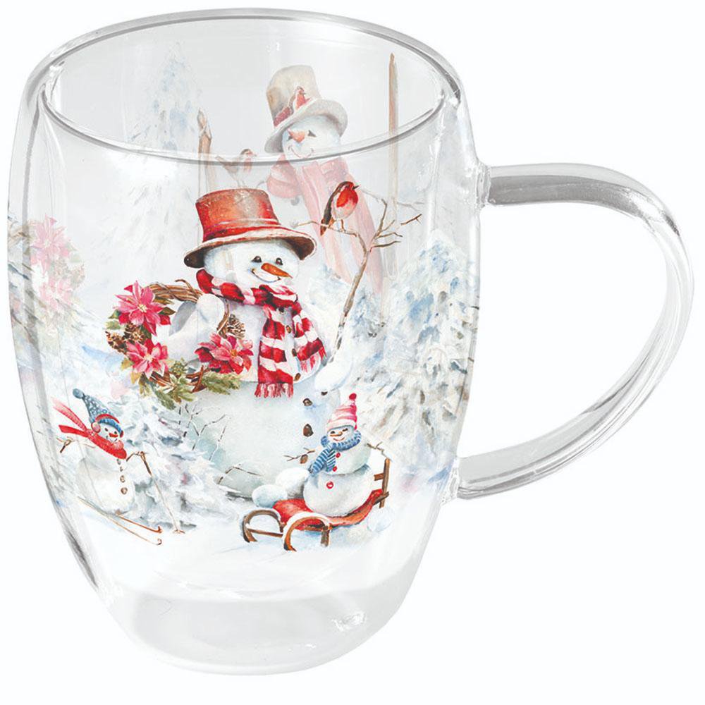 Vidrio de doble pared - Double-walled glass 0.35 L Sporty snowmen
