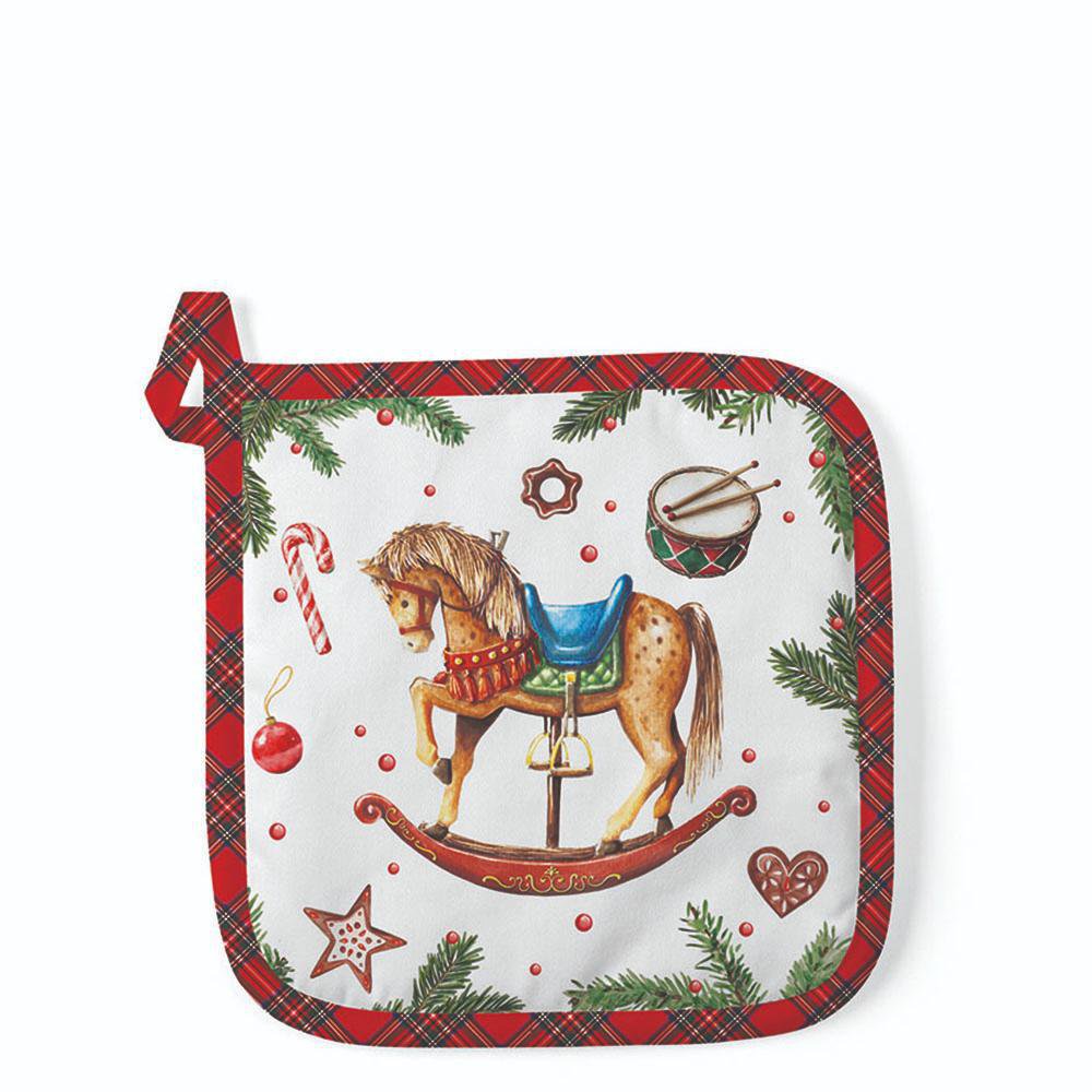 Topflappen - Classic rocking horse white