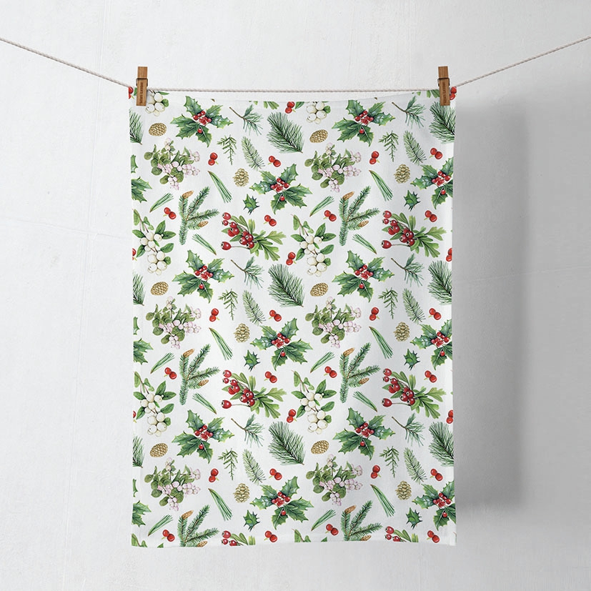 Pinecones and Winter Greeneries Patterned Tissue Paper