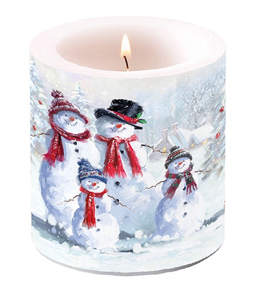 Decorative candle small - Snowman With Hat