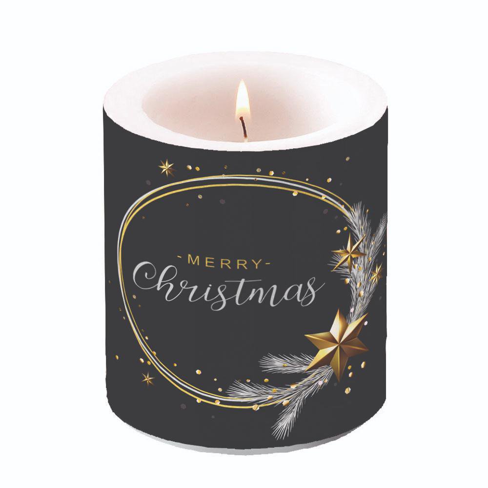 Decorative candle medium - Wishing ring black