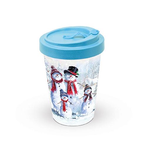 Bamboo mug To-Go - Snowman With Hat