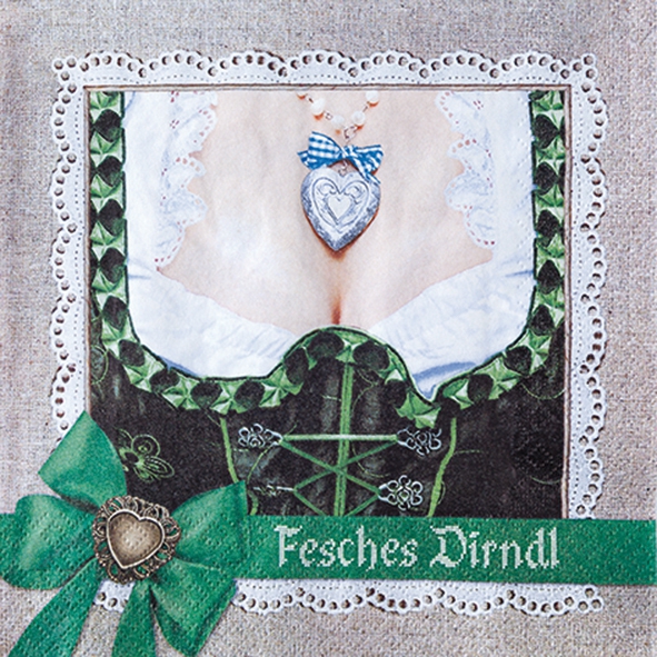 Napkins 33x33 cm - Fesches Dirndl , Bavaria, dirndl, traditional costumes, Oktoberfest, regions Napkins 33x33 cm - Fesches Dirndl