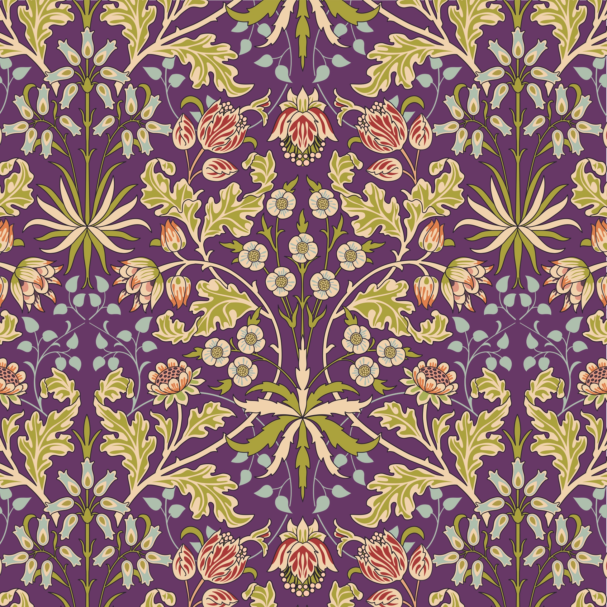 Servietten 33x33 cm Avantgarde -  Vintage Gard. deep purp., Orient,  Orientalisch,  Asien,  Blumen,  Pflanzen,  Vintage,  Erdteile