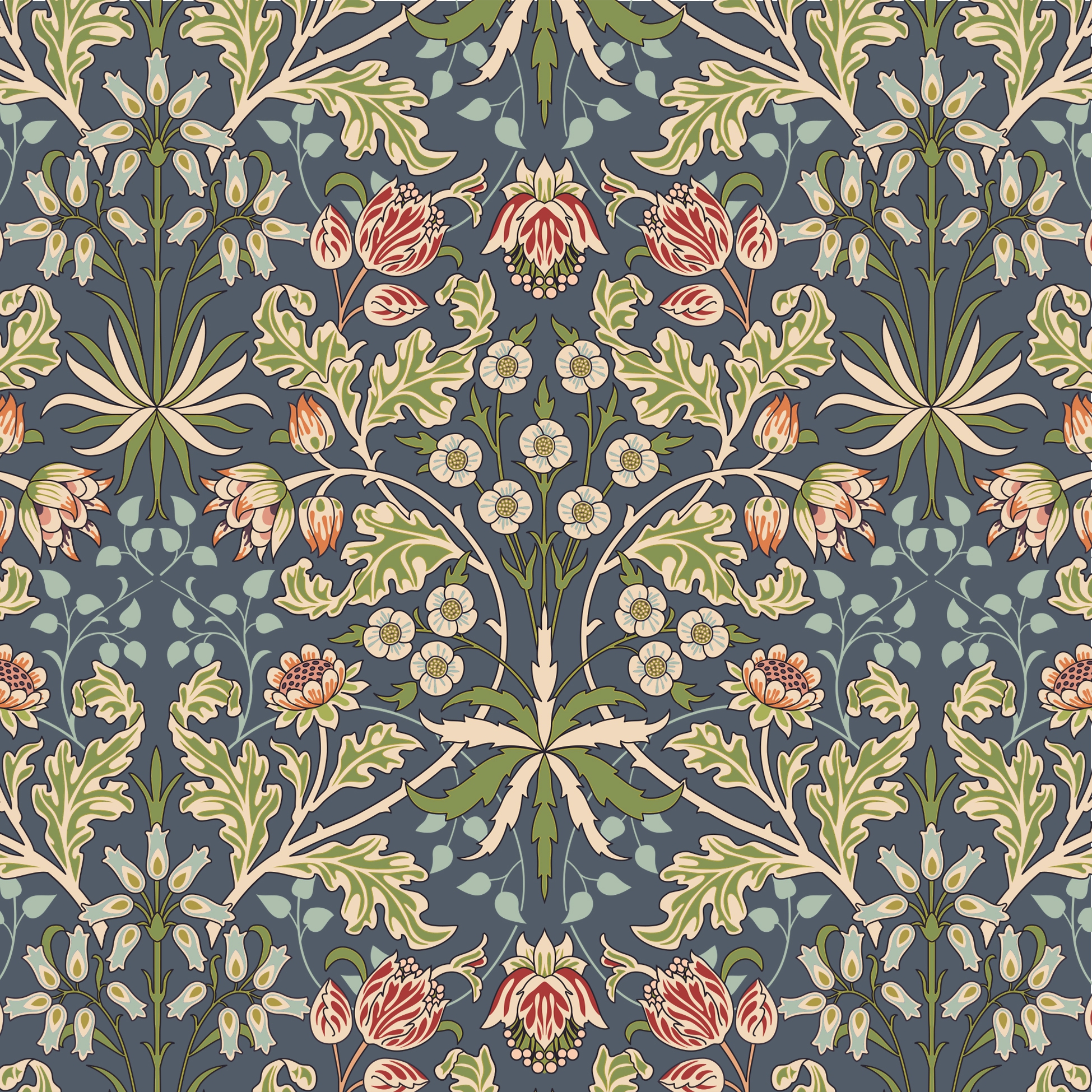 Tovaglioli 33x33 cm Avantgarde -  Vint. Gard. deep indigo, Oriente,  Orientale,  Asia,  I fiori,  Vintage,  Piante,  Continenti