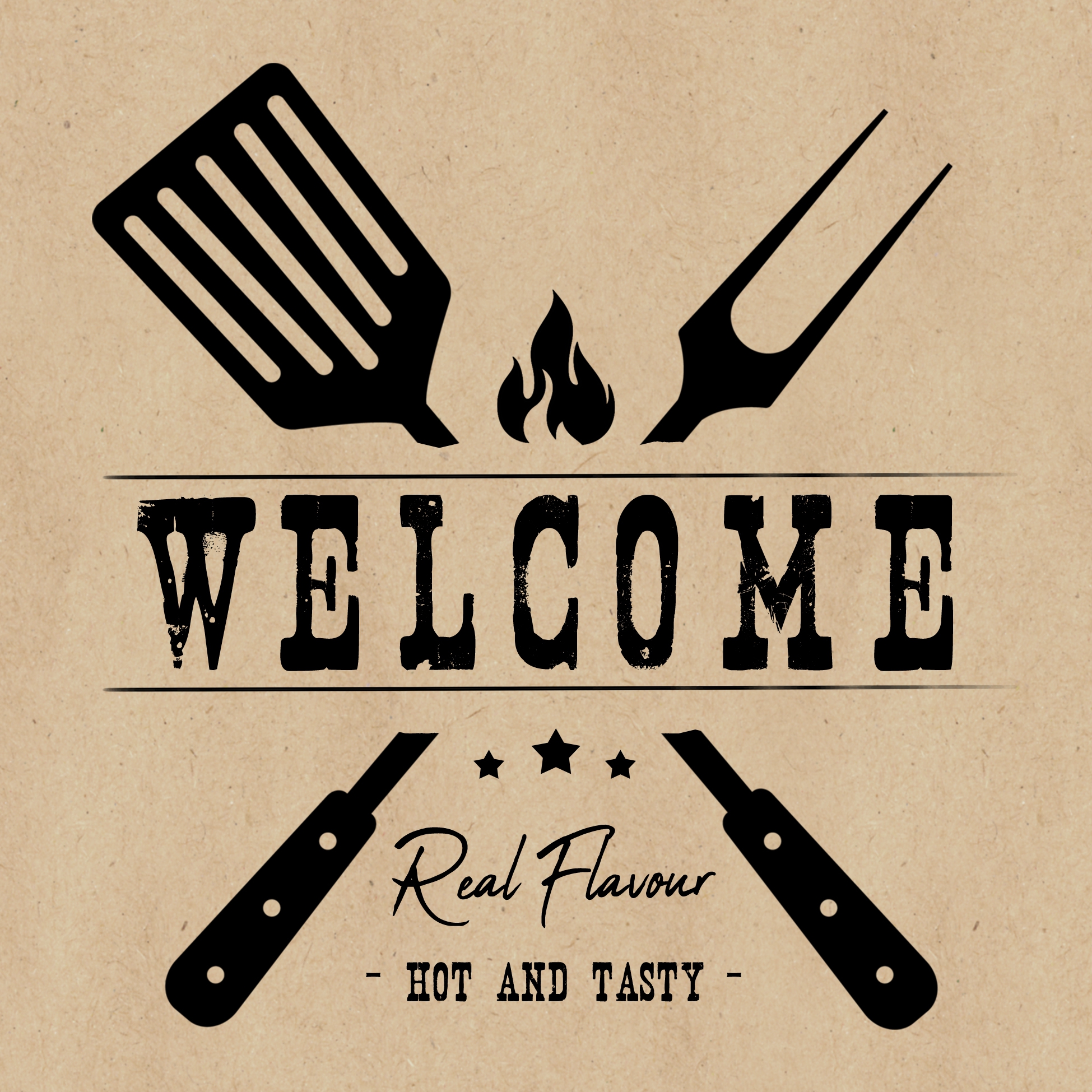 Serwetki 33x33 cm Atelier -  Hot and Tasty, BBQ,  Grill,  grill,  Go?cie,  Stek,  Mi?so,  ?ywno??,  Tekst,  Mówi?c