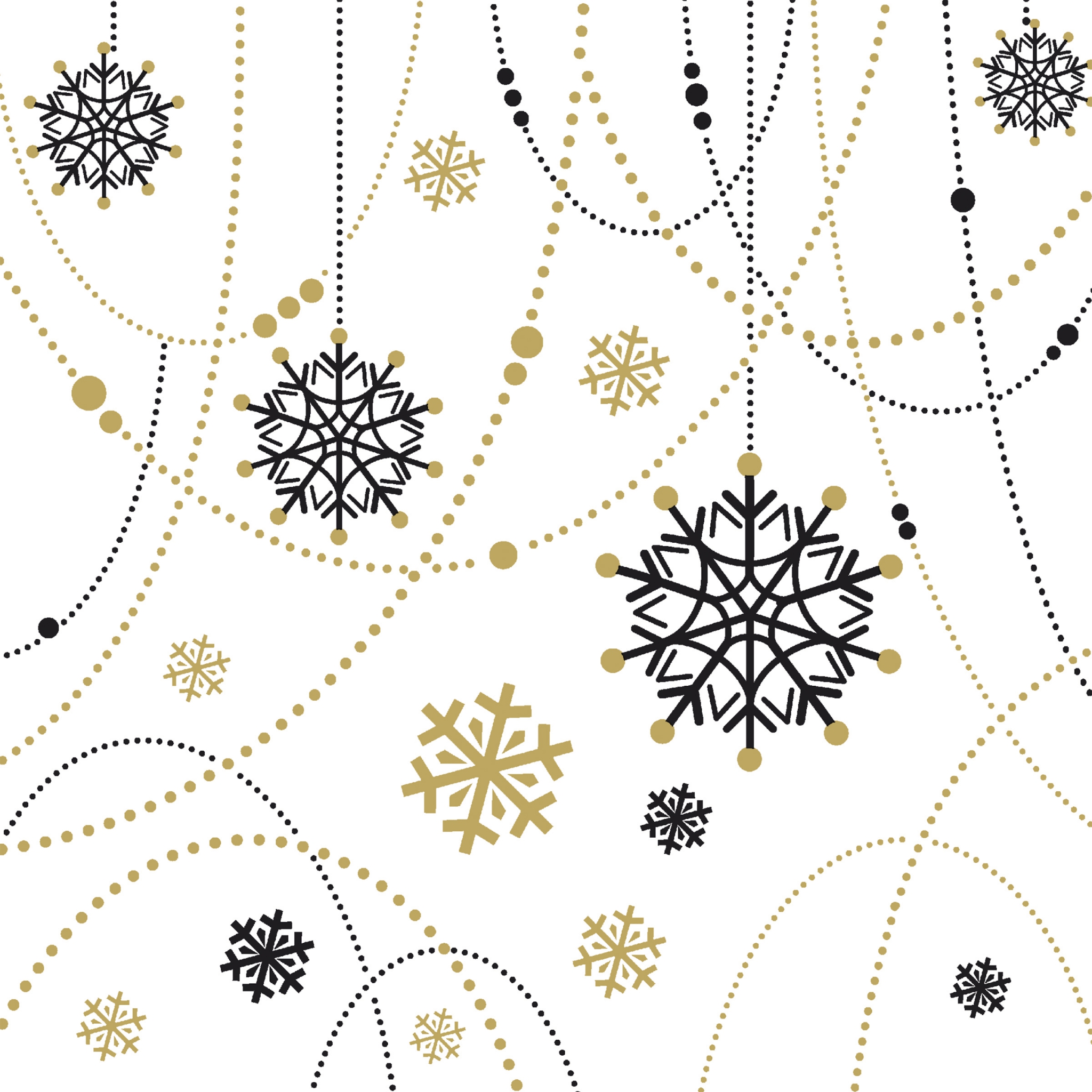 Napkins 33x33 cm - Snow Necklace White, crystals, snowflakes Napkins 33x33 cm - Snow Necklace White