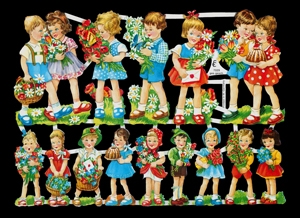 Glanzbilder - Kinder mit Blumen Motiv 2, Kinder,  Bayern