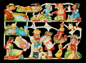 Glanzbilder - Kinder mit Arzt, Kinder,  Spielzeug