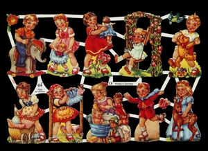 Glanzbilder - Kinder mit Tieren, Kinder,  Spielzeug