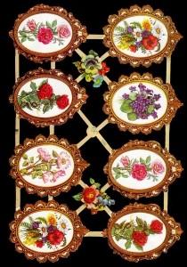 Glanzbilder - Blumenmedaillons , Blumen