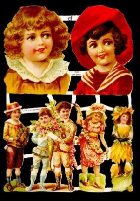 imágenes brillantes - Kinder mit antiken Kleidern Motiv 1