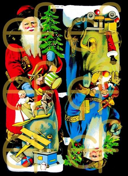 imágenes brillantes - zwei große Weihnachtsmänner, Papá Noel