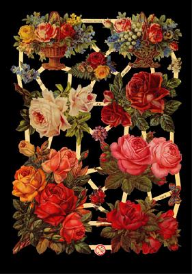 Glanzbilder - rote Rosen, Rosen