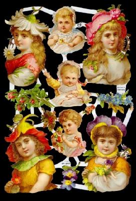 Glanzbilder - Kinderköpfe