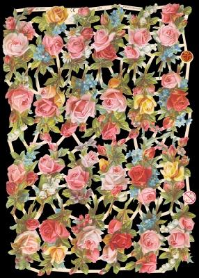 Glanzbilder - kleine Rosenkörbchen Motiv 1, Rosen