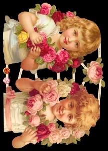 immagini lucide - 2 Kinder mit Rosen, Ragazze