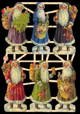 Glanzbilder - Sechs Weihnachtsmänner, Weihnachtsmann