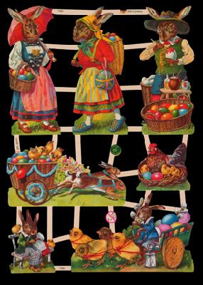 immagini lucide - Ostern Motiv 6, Coniglietti,  uova di Pasqua