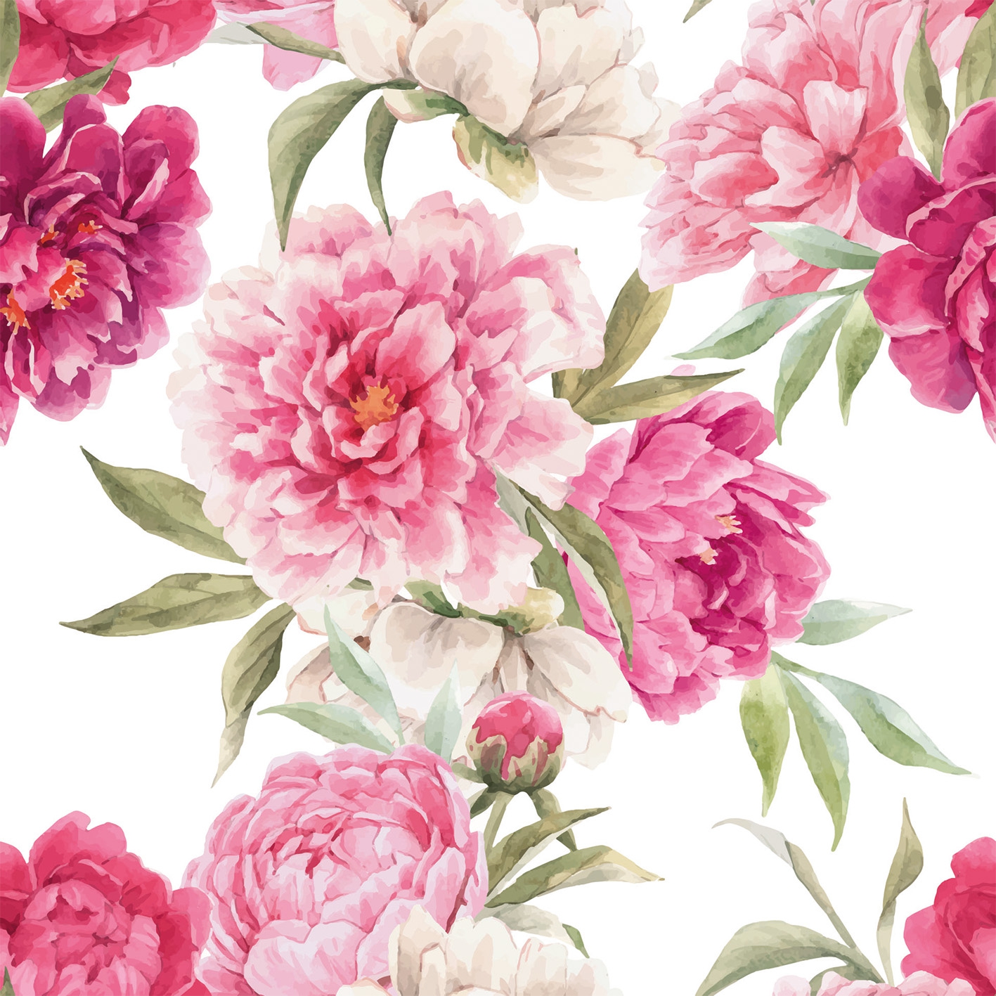 Napkins 24x24 cm - pink flowers