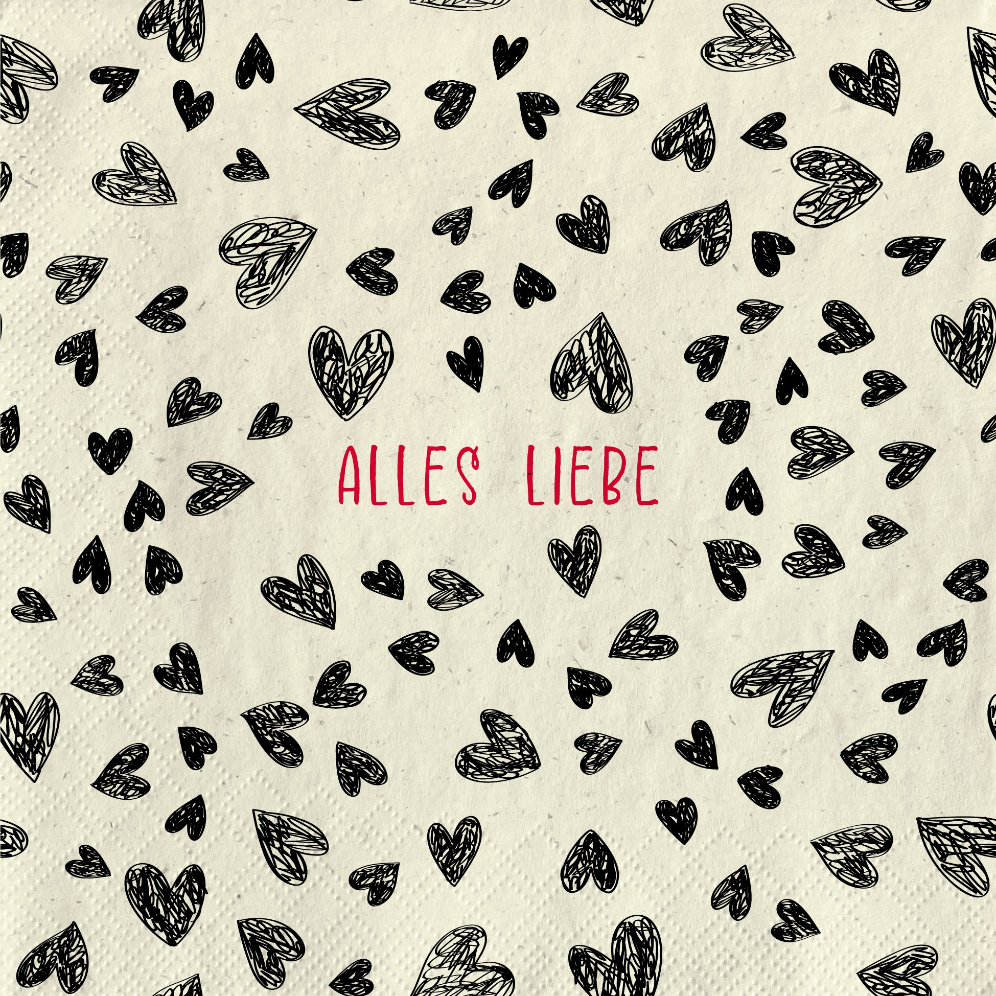 Servietten 33x33 cm Gras-Zellstoff - Alles Liebe