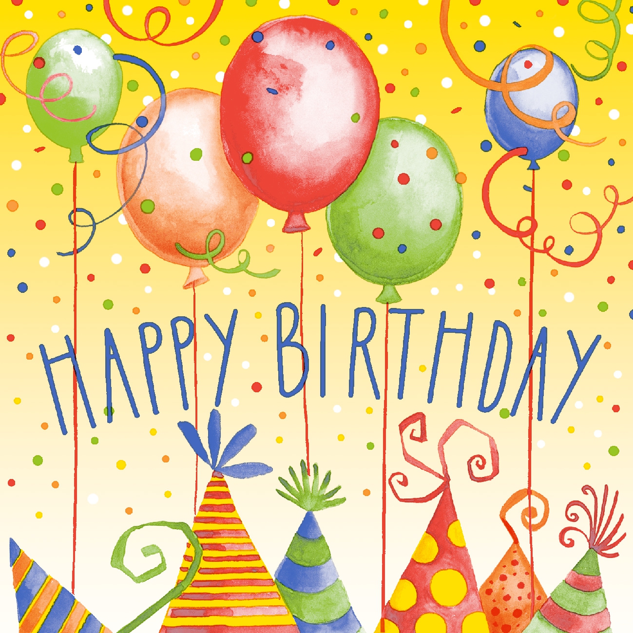Tovaglioli 33x33 cm - Happy Birthday, Partito,  Coriandoli,  Stelle filanti,  Compleanno,  Palloncino,  I bambini,  Eventi