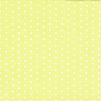 Servietten 25x25 cm - Mini Dots yellow/white, Punkte,  gelb,  weiß,  Muster
