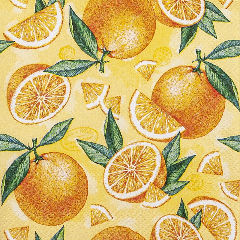 餐巾25x25厘米 - Pieces of Orange