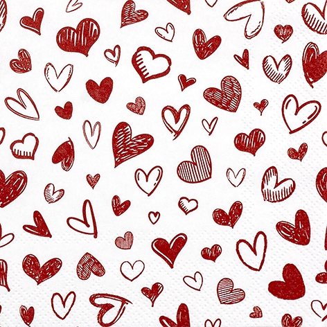 Салфетки 25х25 см - Hearts allover, ??????,  ??????,  ???? ??????? ?????????,  ???????,  ???????