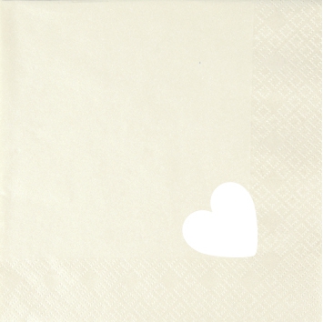Tovaglioli 25x25 cm - fustellati - Punched Heart Pearl Effect ivory