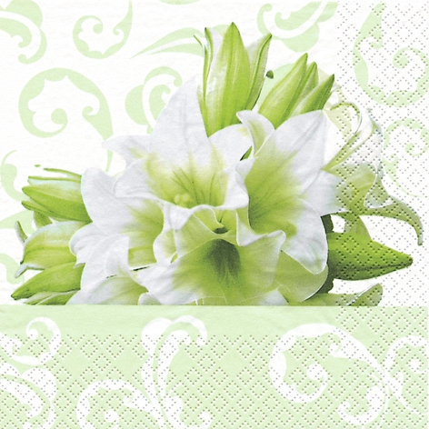 Servietten 33x33 cm - Leonora, Lilien, Blumen Servietten 33x33 cm - Leonora
