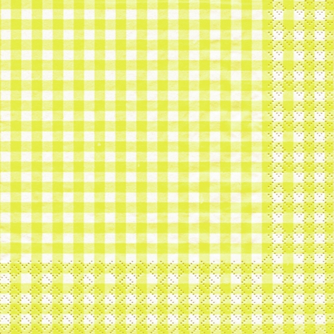 Servietten 33x33 cm - Karo yellow