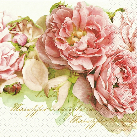 Servietten 33x33 cm - Mary Roses, Rosen,  Blumen