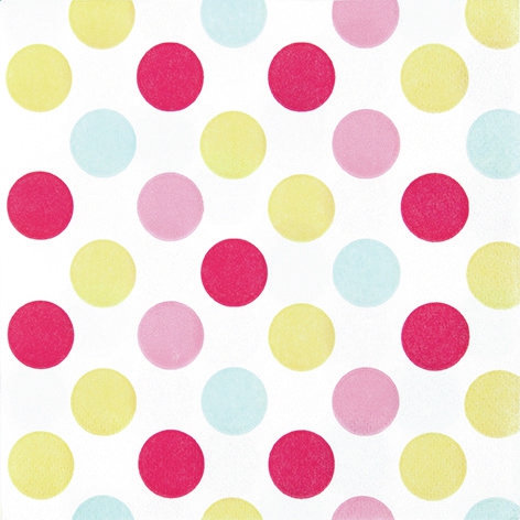 Servietten 33x33 cm - Maxi Dots pastel, Punkte Servietten 33x33 cm - Maxi Dots pastel