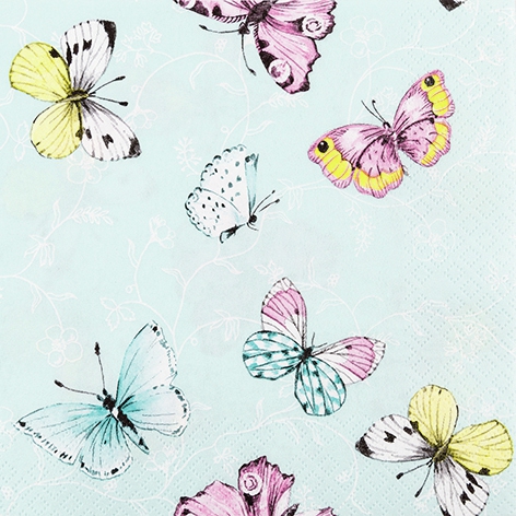 Napkins 33x33 cm - Sweet Papillons, butterflies, animals Napkins 33x33 cm - Sweet Papillons