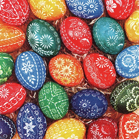 Napkins 33x33 cm - Hand Crafted Eggs, colored eggs,  Easter eggs,  Easter