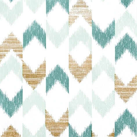 Servietten 33x33 cm - Bamboo Ikat green