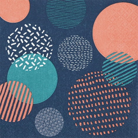 Napkins 33x33 cm - Hatched blue